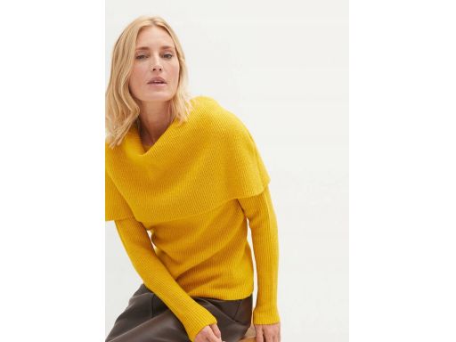 B.P.C miodowy sweter z szalową wstawką 40/42.