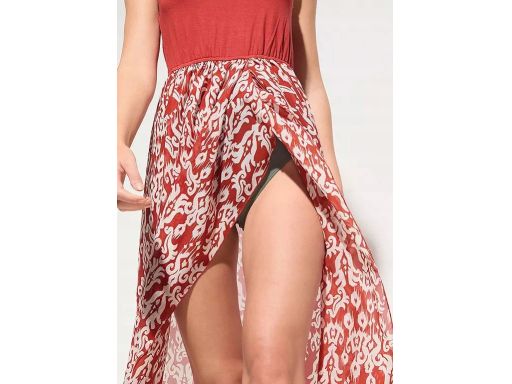 B.P.C sukienka plażowa brązowa długa we wzory ^40/42