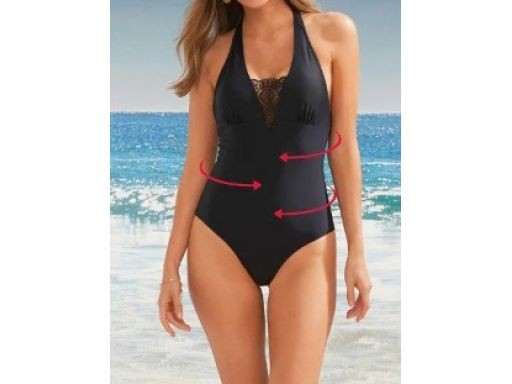 B.P.C kostium kąpielowy shape czarny z koronką 38