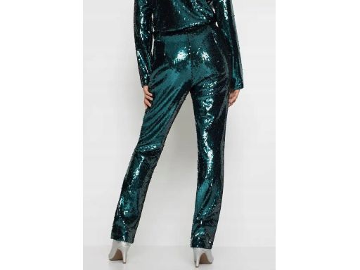 B.P.C spodnie cekinowe butelkowa zieleń 34.