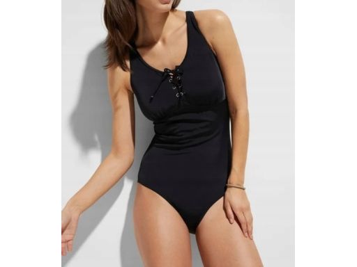 B.P.C kostium kąpielowy sznurowanie w dekolcie czarny 38.