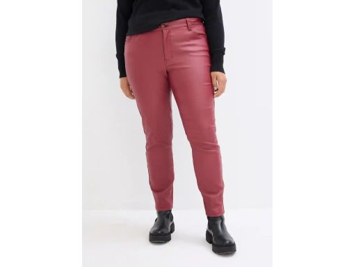 B.P.C spodnie bordowe damskie z eko skóry r.52