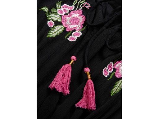 B.P.C. sukienka mini czarna z haftem carmen ^36