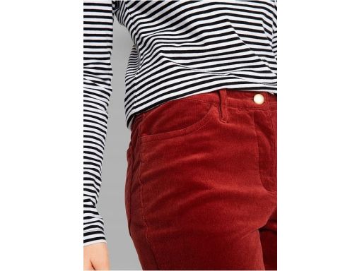 B.P.C spodnie damskie sztruksowe bordowe proste r.44