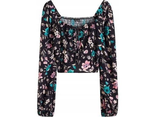 B.P.C bluzka czarna krótka we wzory r.42