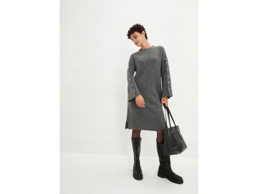 B.P.C sukienka dzianinowa szara prosta r.48/50