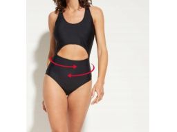 B.P.C kostium kąpielowy czarny z wycięciem 48.