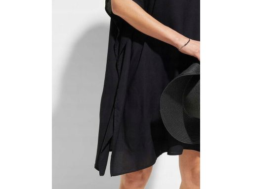 B.P.C tunika plażowa ekskluzywna z kamieniami czarna 40/42.