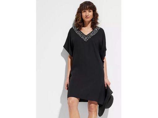 B.P.C tunika plażowa ekskluzywna z kamieniami czarna 40/42.