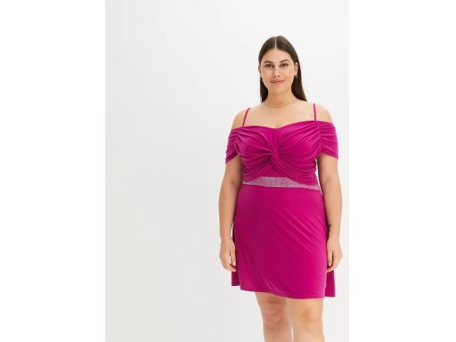 B.P.C sukienka z aplikacją w pasie różowa 48/50.