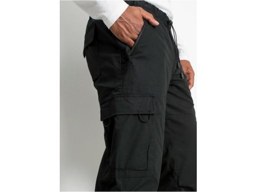 B.P.C męskie spodnie czarne ocieplane z gumką w talii ^60