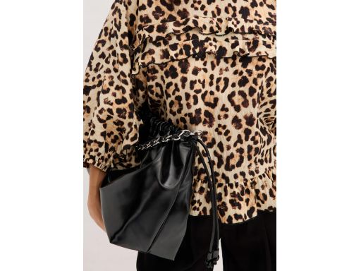 B.P.C luźna bluzka w panterkę z falbankami 44.