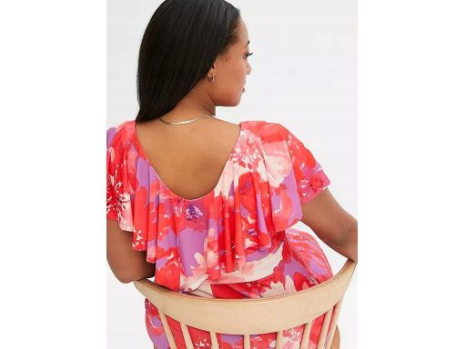 B.P.C sukienka kolorowa midi z falbanką ^40/42