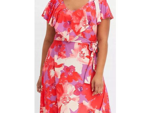 B.P.C sukienka kolorowa midi z falbanką ^40/42