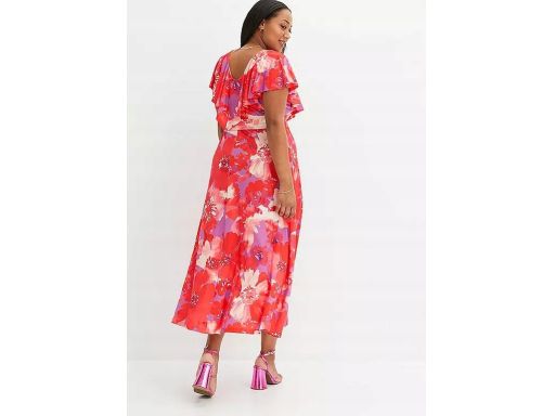 B.P.C sukienka kolorowa midi z falbanką ^40/42