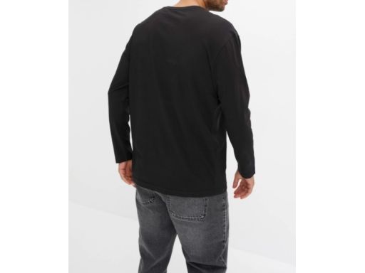 B.P.C bluzka męska czarna długi rękaw z nadrukiem L.