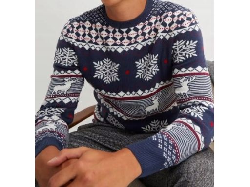 B.P.C sweter granatowy męski świąteczny r.3XL