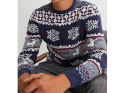 B.P.C sweter granatowy męski świąteczny r.3XL