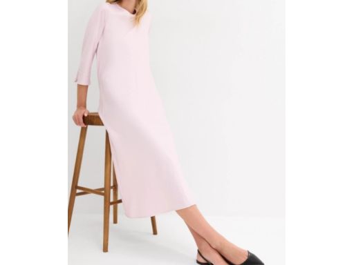 B.P.C różowa sukienka satynowa midi 46.