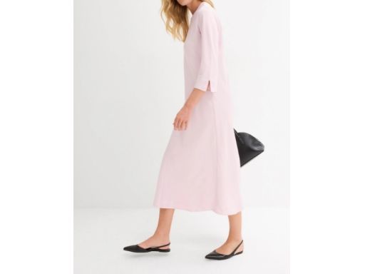 B.P.C różowa sukienka satynowa midi 46.