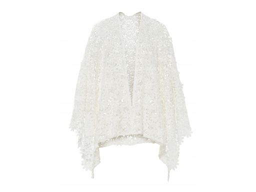 B.P.C poncho letnie białe koronkowe UNIWERSALNE.