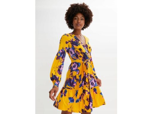 B.P.C wzorzysta sukienka z wiązaniem r.36/38