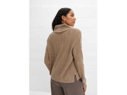 B.P.C sweter taupe z kołnierzem r.36/38