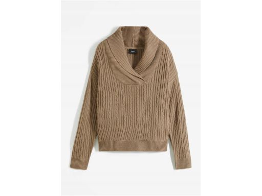 B.P.C sweter taupe z kołnierzem r.36/38