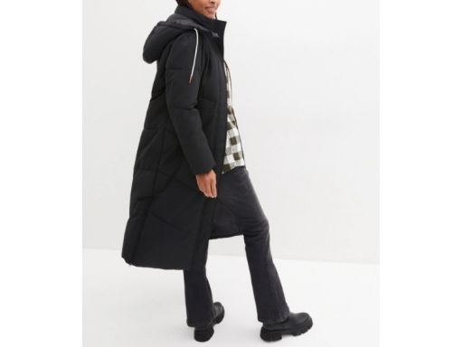 B.P.C płaszcz czarny damski pikowany z kapturem 48.