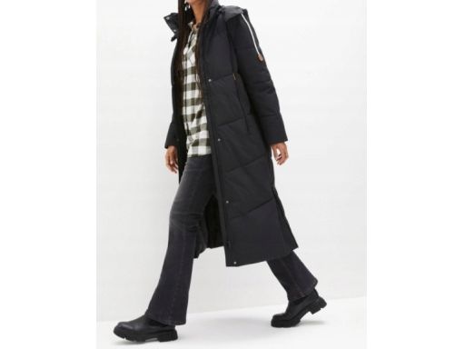 B.P.C płaszcz czarny damski pikowany z kapturem 48.