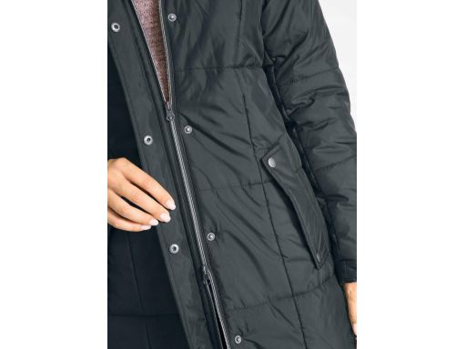 B.P.C płaszcz pikowany czarny z odpinanym kapturem 54.