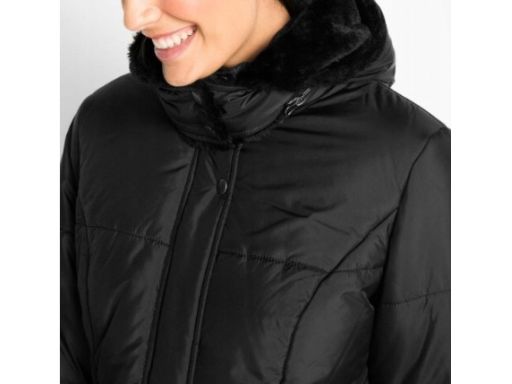 B.P.C płaszcz pikowany czarny z odpinanym kapturem 54.