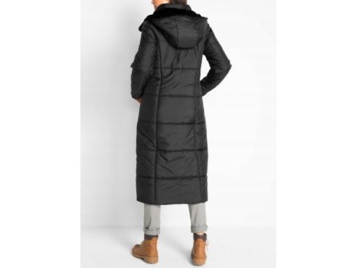B.P.C płaszcz pikowany czarny z odpinanym kapturem 54.