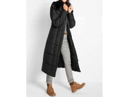 B.P.C płaszcz pikowany czarny z odpinanym kapturem 54.