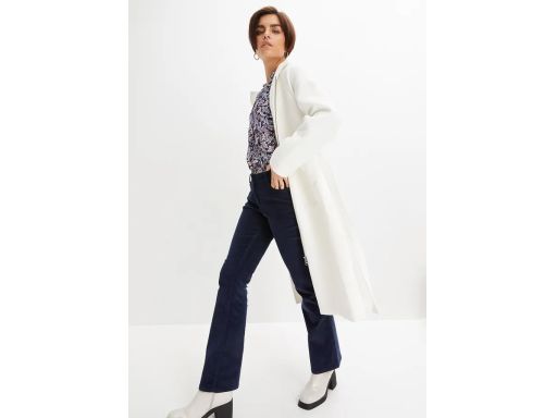 B.P.C spodnie sztruksowe elastyczne granatowe bootcut r.44