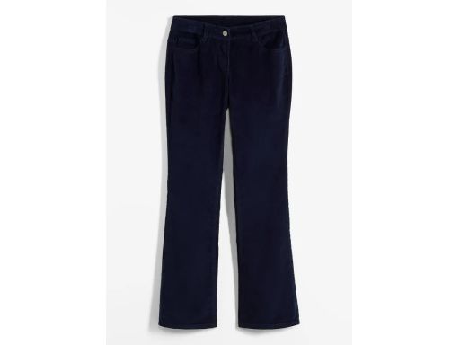 B.P.C spodnie sztruksowe elastyczne granatowe bootcut r.44