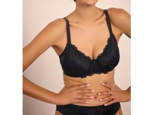 B.P.C biustonosz minimizer miękki z fiszbinami ciemny granat 100C.