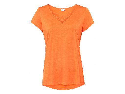B.P.C t-shirt pomarańczowy z paskami 40/42.