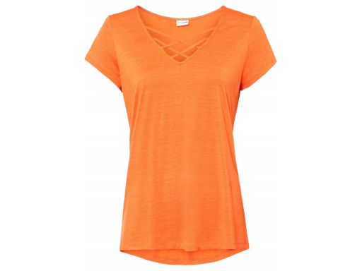 B.P.C t-shirt pomarańczowy z paskami 40/42.