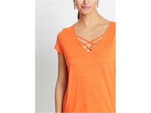 B.P.C t-shirt pomarańczowy z paskami 40/42.