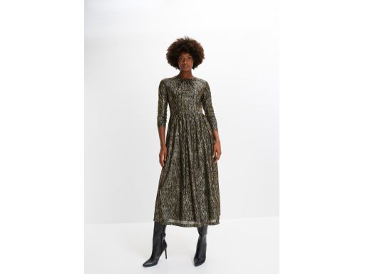 B.P.C sukienka midi czarno złota z długim rękawem r.44/46
