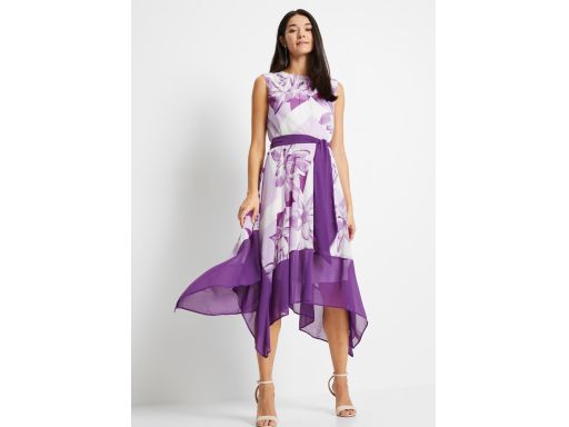 B.P.C sukienka szyfonowa asymetryczna fioletowa ^46