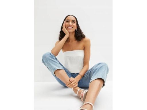 B.P.C top śmietankowy bez ramiączek ^44/46