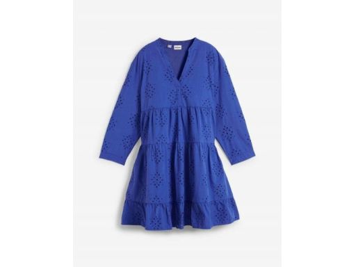 B.P.C szafirowa sukienka z ażurowym haftem r.42