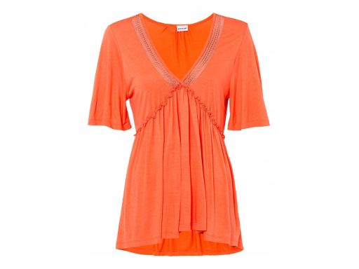 B.P.C pomarańczowa bluzka bohoo z koronką ^40/42