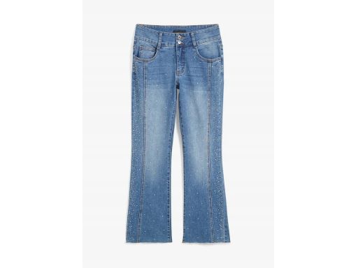 B.P.C jeansy bootcut 7/8 z połyskującymi zdobieniami 40.