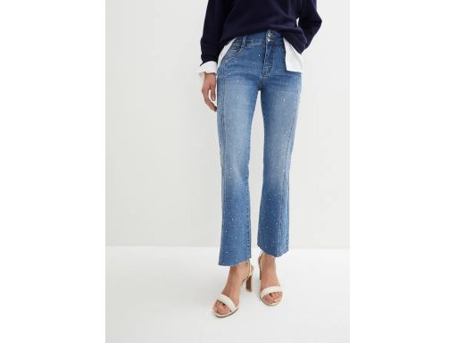 B.P.C jeansy bootcut 7/8 z połyskującymi zdobieniami 40.