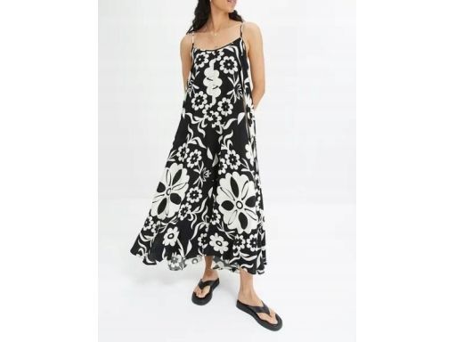 B.P.C sukienka letnia beżowo-czarna obszerna 48.