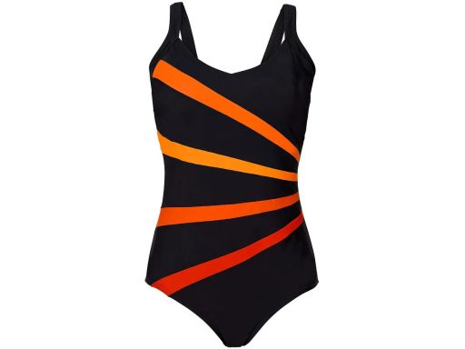 B.P.C kostium kąpielowy shape czarny z kolorowymi paskami ^44