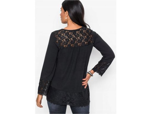 B.P.C Czarna bluzka z koronką ^32/34